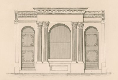 Winkelpui voor de wijn- en sterke drankwinkel van meneer Maber, Tyndale Place, Islington door Nathaniel Whittock